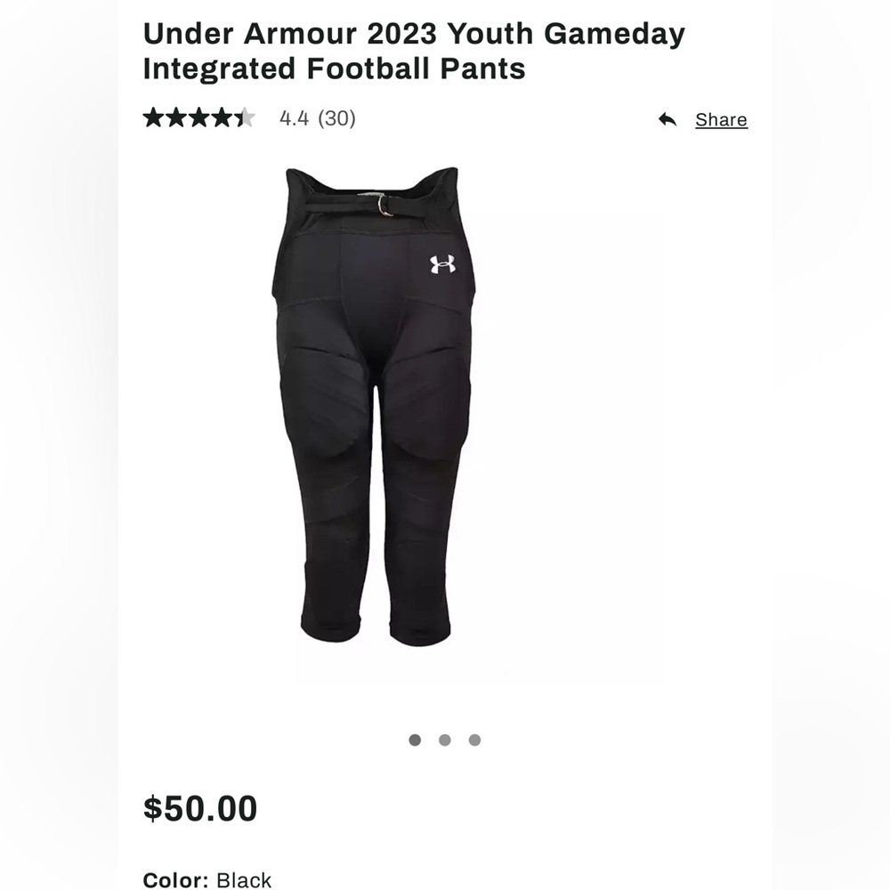 Youth Black Football Pants Under Armour